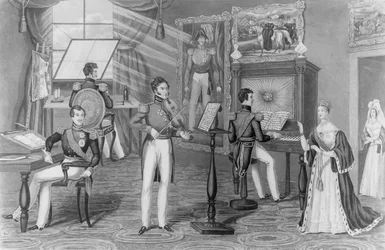 The Wonder of Windsor: The Artist, Poet, Fiddler, Here We See, And all is Tweedle-dum and Tweedle-dee, c.1841 (litho) (bw photo)