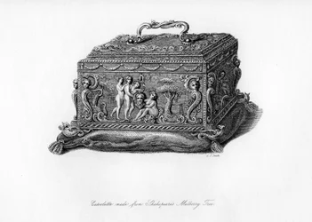 Snidade cassolette gjord av träet från Shakespeares mullbärsträd, c1700-talet, 1840