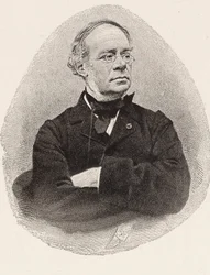 Porträtt av kompositören Jacques Fromental Halévy 1799-1862.