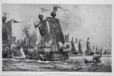 Slaget vid Sluys, 24 juni 1340, illustration från "Hutchinson
