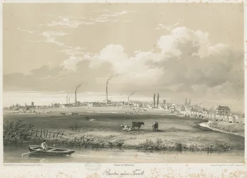 Burton-upon-Trent Bridge and Town: tonad litografi, nd [c 1840]