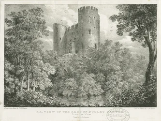 Dudley Castle - The Keep: gravyr, nd [c 1825] (tryck)