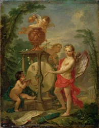Amor som skärper sin pil, 1750