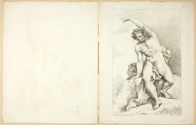 Figur (recto och verso), från Premier livre de figures d’Academies graverad delvis av professorerna vid Royal Academy