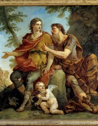 Telemaques historia "" Telemaque lyssna på råd från Mentor"". Målning av Charles Joseph Natoire (Charles-Joseph Natoire
