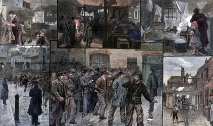 Nöd i Londons East End, 1886.