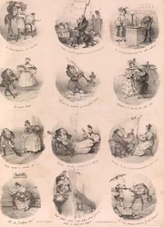 Tolv satiriska vinjetter Le Charivari, 10 december 1832, 1 december 1832.