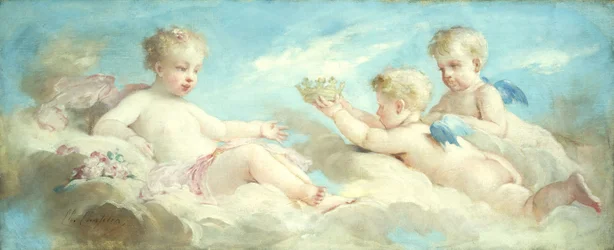 Putti leker i molnen
