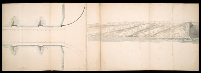 Design av den projekterade bron över Themsen i London, BL Kartor C.49.e.76