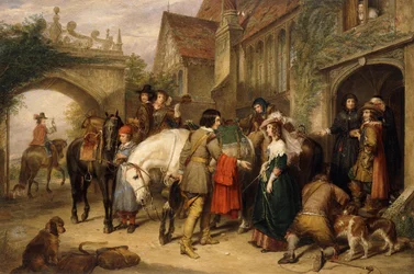 Charles II:s avgång från Bentley i Staffordshire, överste Lanes hus,