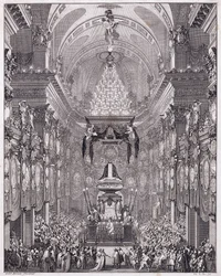 Mausoleet för Oratoire du Louvren, Rue Saint-Honore, till minne av den franske statsmannen Pierre Seguier, maj 1672, ca 1770-1780 (gravyr)