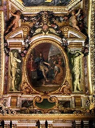 Konstens beskydd 1663, takmålning från Galerie des Glaces