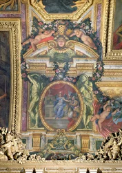 Grunden av Hotel Royal des Invalides 1674, takmålning från Galerie des Glaces
