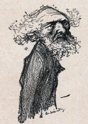 Alexandre Ribot (1842-1923) fransk magistrat och politiker - gravyr i "Our Dear Sovereign" av Paul Bosq - illustration av Charles Leandre (1862-1934) 1898 -