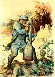 Tecknad bild av general Nivelle (1856-1925) i "Le Rire" den 20 januari