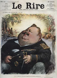 Charles I, kung av Portugal (1863-1908) - Carlos I, kung av Portugal och Algarves - Karikatyr av Charles Leandre (1862-1934) i "The Rire"" den 8 november
