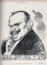 Fallet Dreyfus - Den mest utbildade av undersökningsdomare - Paul Bertulus 1851-1917 - Fransk domare - Karikatyr av Charles Leandre (1862-1934) i "" Le Rire"" nummer 197 de 1898