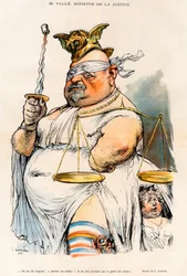 Ernest Valle (1845-1920) - Justitieminister 1902 - Tecknad av Charles Leandre (1862-1934) i "" Le Rire""" 1902