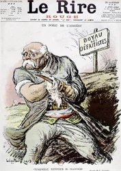 Georges Clemenceau (1841-1929) fransk politiker, tecknad av Leandre som visar honom som renaren av skyttegravarna, publicerad i tidningen "Le Rire" 16 februari 1918