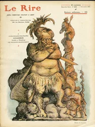 Illustration av Charles Leandre (1862-1934) för omslaget till Le Rire, 07/12/07 - Augagneur Victor (1855-1931) - Statufication