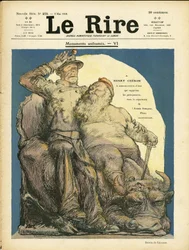 Illustration av Charles Leandre (1862-1934) för omslaget till Le Rire, 09/05/08 - Armee - Vache, Cherie Henry (1867-1936)