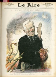 Illustration av Charles Leandre (1862-1934) för omslaget till Le Rire, 31/01/14 - Om Abbe Lemire hade presiderat... - Religion Tro - Abbe Jules Auguste Lemire (1853-1928)