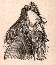 Jules Guesde (1845-1922) fransk politiker - gravyr i "Our Dear Sovereign" av Paul Bosq - illustration av Charles Leandre (1862-1934) 1898 -