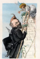 Leon Bourgeois (1851-1925), fransk advokat och politiker - Tecknad av Charles Leandre (1862-1934) i "" Le Rire""" 1902
