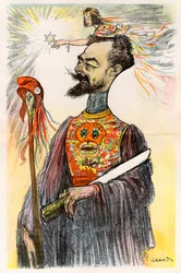 Paul Doumer (1857-1932) - Tecknad av Charles Leandre (1862-1934) i ""Le Rire""" 1902
