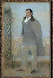Portrait en pied de Georges Courteline (1858-1929) fransk romanförfattare och dramatiker 1898 Målning av Charles Leandre (1862-1934). 1898. Rundturer i konstmuseet