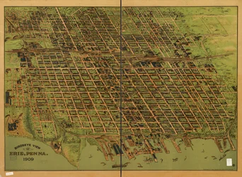 Fågelperspektiv över Erie, Pa. 1909