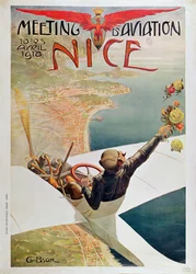 Affisch som annonserar ett flygmöte i Nice 10-25 april 1910