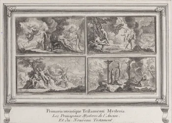 Fyra bibliska scener: de viktigaste mysterierna i Gamla och Nya Testamentet Les principaux..., 1680-1728.