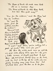 Den röda drottningen säger Håll tungan för Alice, illustration från Alice