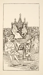 Rättegång av hjärtans knep, illustration från Alices Adventures Under Ground, pub. 1886 (faksimil)