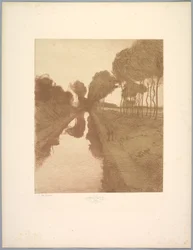 Landskapssvit: Landskap, Platta 3, Note, Fladdermus, 1892-1893.