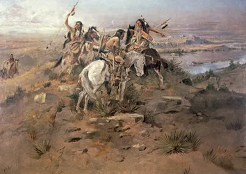 Indianer som upptäcker Lewis och Clark