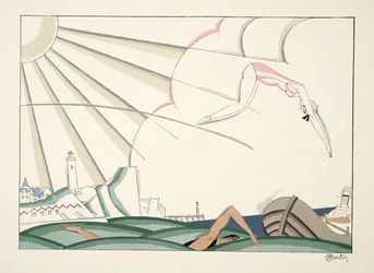 Bain de Mer från Sports & Entertainment, pub. 1914 (stenciltryck)