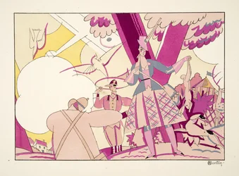 The Hunt, från Sports & Entertainment, pub. 1914 (stenciltryck)