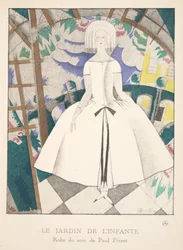 The Garden of the Infanta, från en samling modeplattor, 1920 (stenciltryck)