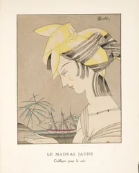 Le Madras Jaune, från en samling modeplattor, 1920 (pochoirtryck)