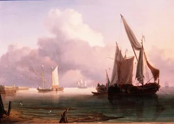 Becalmed mynning med holländska rosa