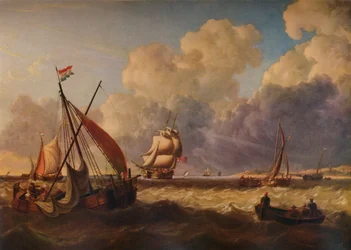 Fiskebåtar utanför den holländska kusten, 1823