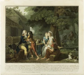 Monsieur de la Bourdonnais ankomst, plansch 3 från Paul et Virginie