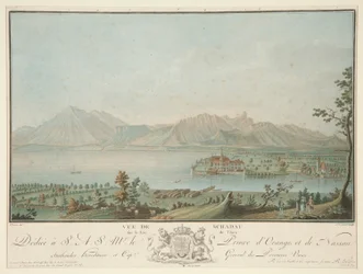 Utsikt från Schadau på sjön Thun (efter Clement)