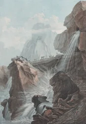 Utsikt över vattenfallet i floden Gelten, 1785.