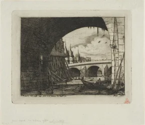 En båge av Pont Notre-Dame, Paris