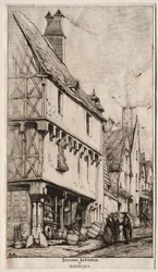 Ett gammalt hus i Bourges, ibland kallat Musicians House, 1860.