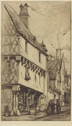 Gammalt hus i Bourges, kallat "La Maison du Musicien" (Ett gammalt hus i Bourges, ibland kallat "Musikerns hus")