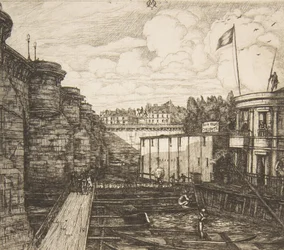 Bain-froid Chevrier Chevriers kallbadsanläggning, eller The School Baths, Paris, 1864.